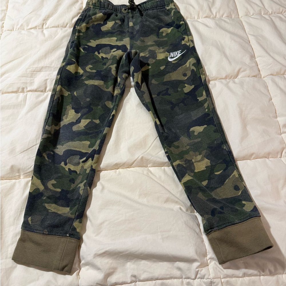 Nike Kids Camo Sweatpants - Green, Black, and Brown